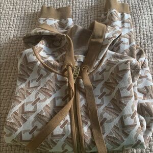 Michael Kors Empire Signature Logo Jacquard Zip-Up Hoodie